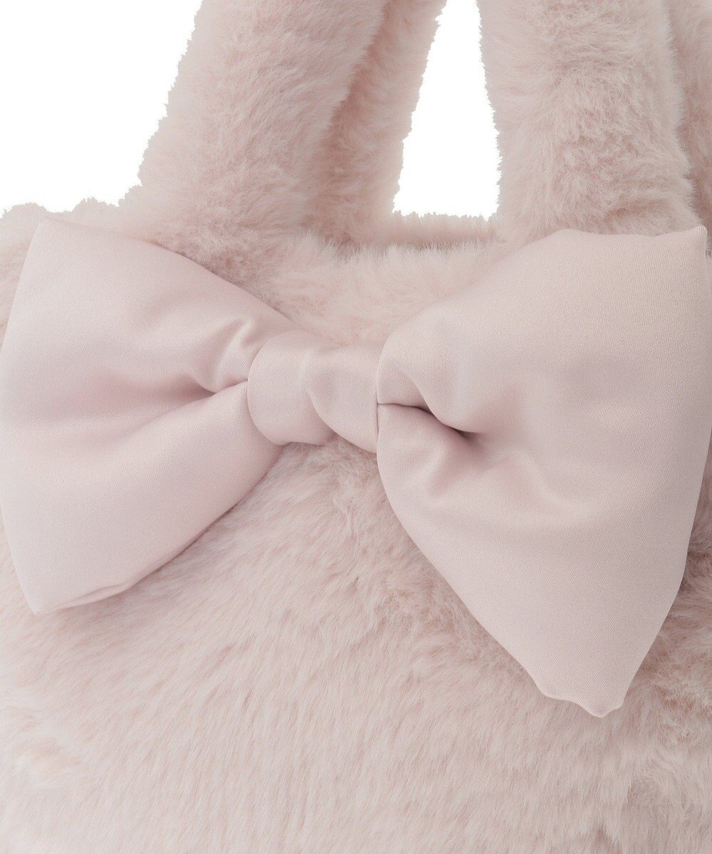 Maison de FLEUR サテンリボンファー2Wayスクエアトートバッグ 