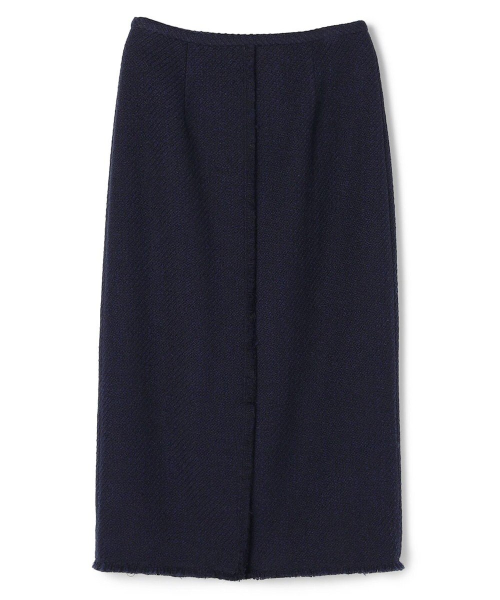 BEIGE， MULLIN / ウールツイードフロントベントスカート 