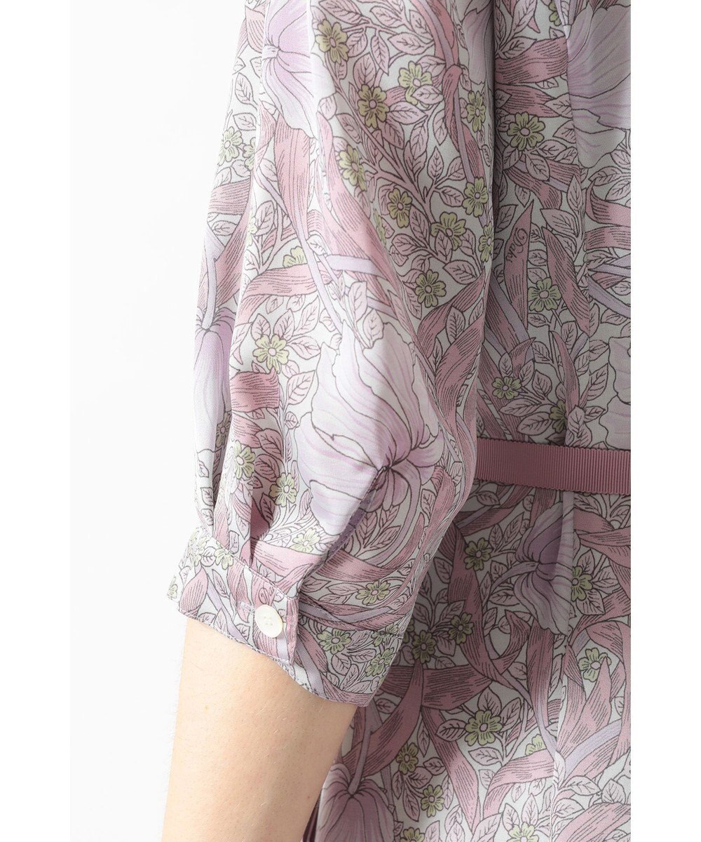 DAKS ボタニカルプリント七分袖ワンピース 