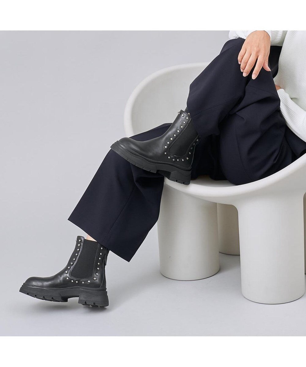 MODE ET JACOMO <carino>サイドゴアビジューショートブーツ 