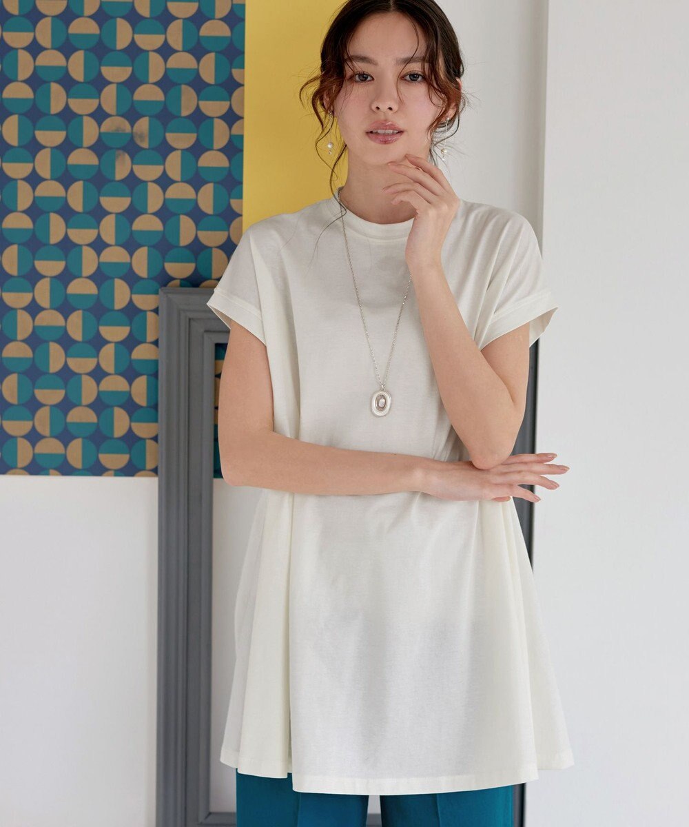 Tiaclasse 【接触冷感】 フレンチスリーブフレアカットソー 