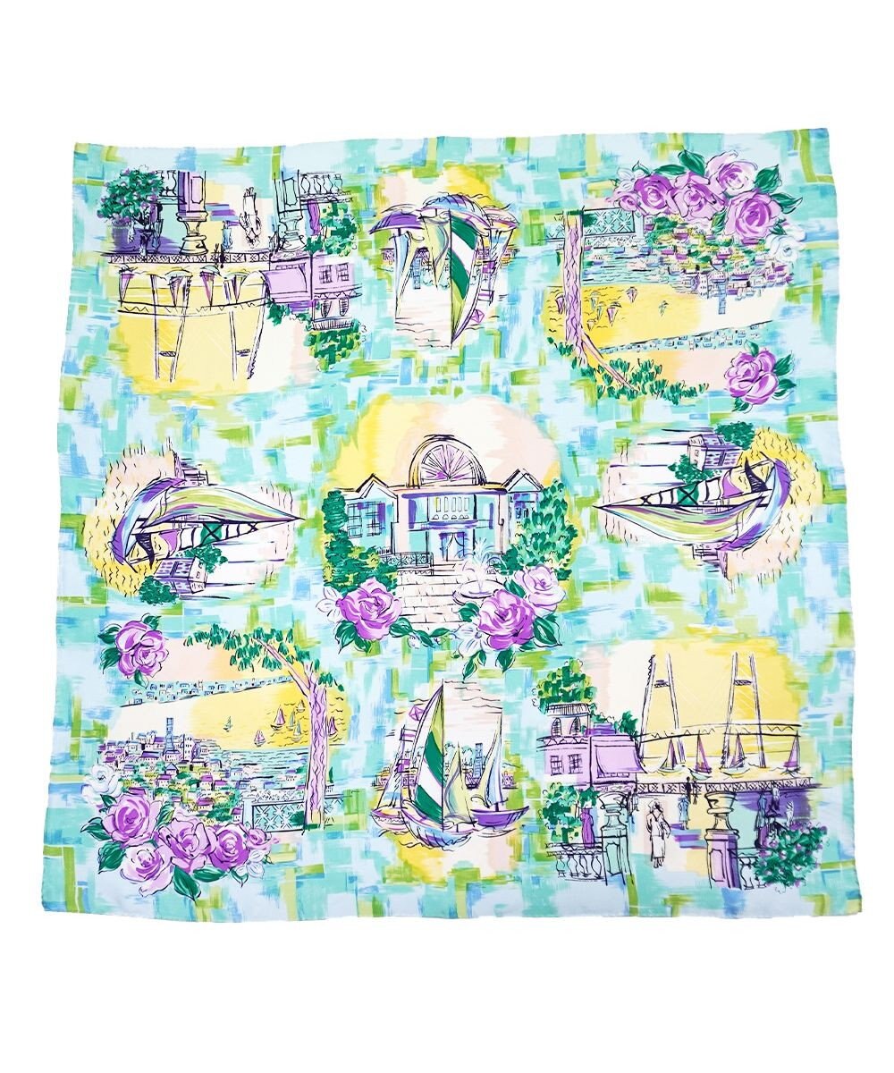 Marca ＜春の新色！＞【伝統横濱スカーフ】リゾートランド 大判 シルクツイル スカーフ 