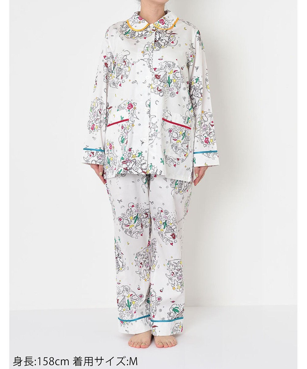 tsumori chisato SLEEP パジャマ　長袖　長ズボン　綿100%　綿サテン素材　/ワコール　UDX545 