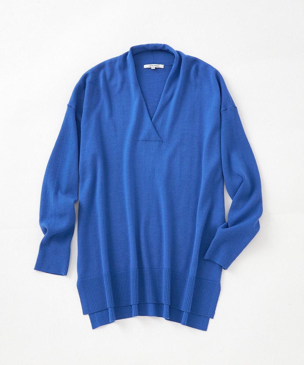 23区 S 【10色展開】ウーステッドウール 重ね襟Vネック ニット 