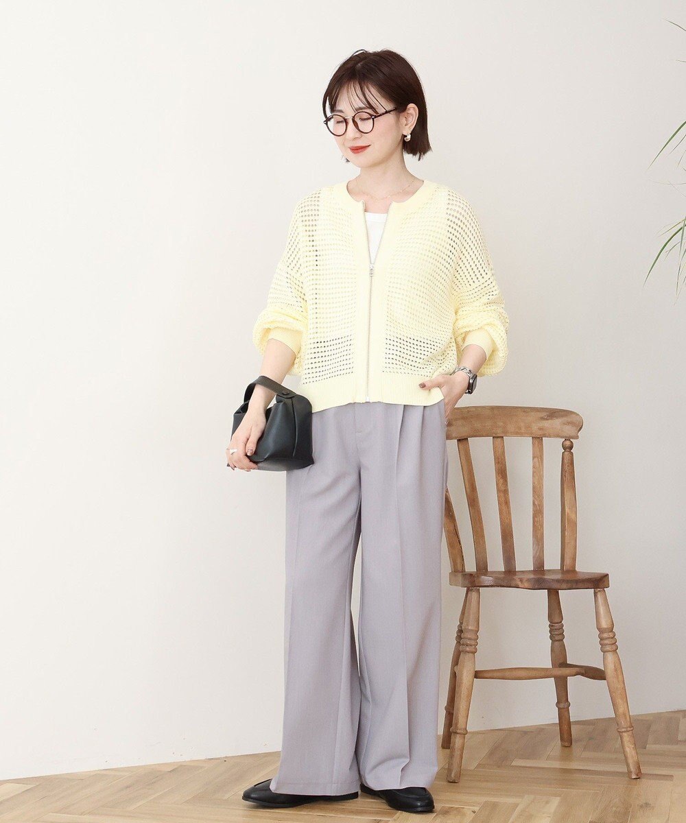 AMERICAN HOLIC 【先行予約】ジップアップメッシュニットカーディガン【WEB限定カラー有り】 