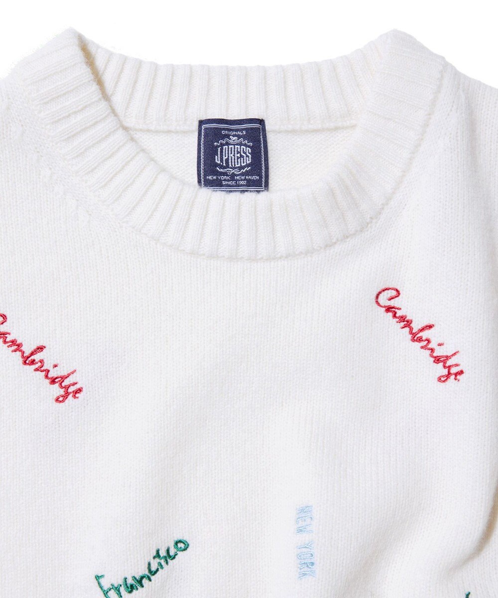 J.PRESS MEN 【J.PRESS ORIGINALS】EMBROYDERY CREW KNIT 