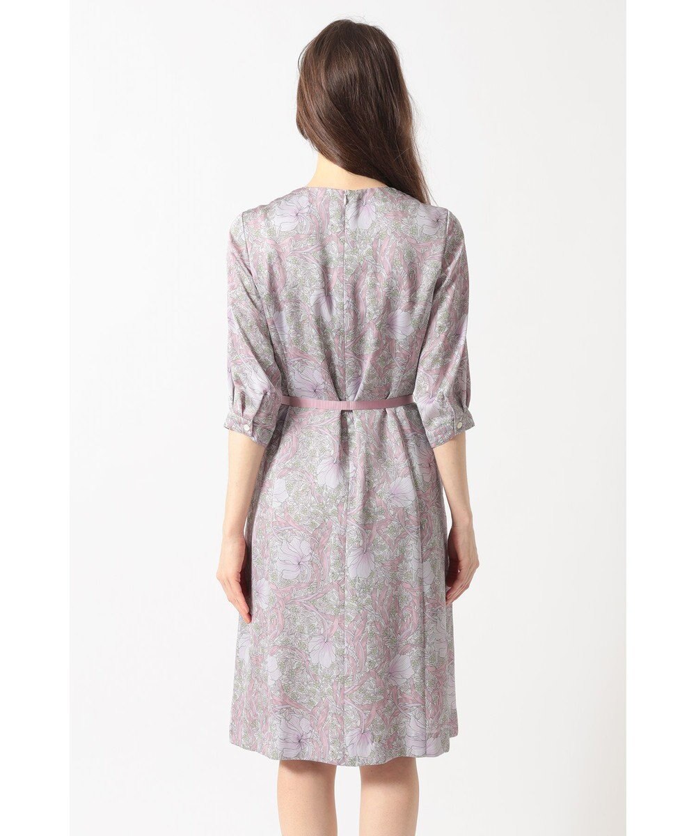 DAKS ボタニカルプリント七分袖ワンピース 