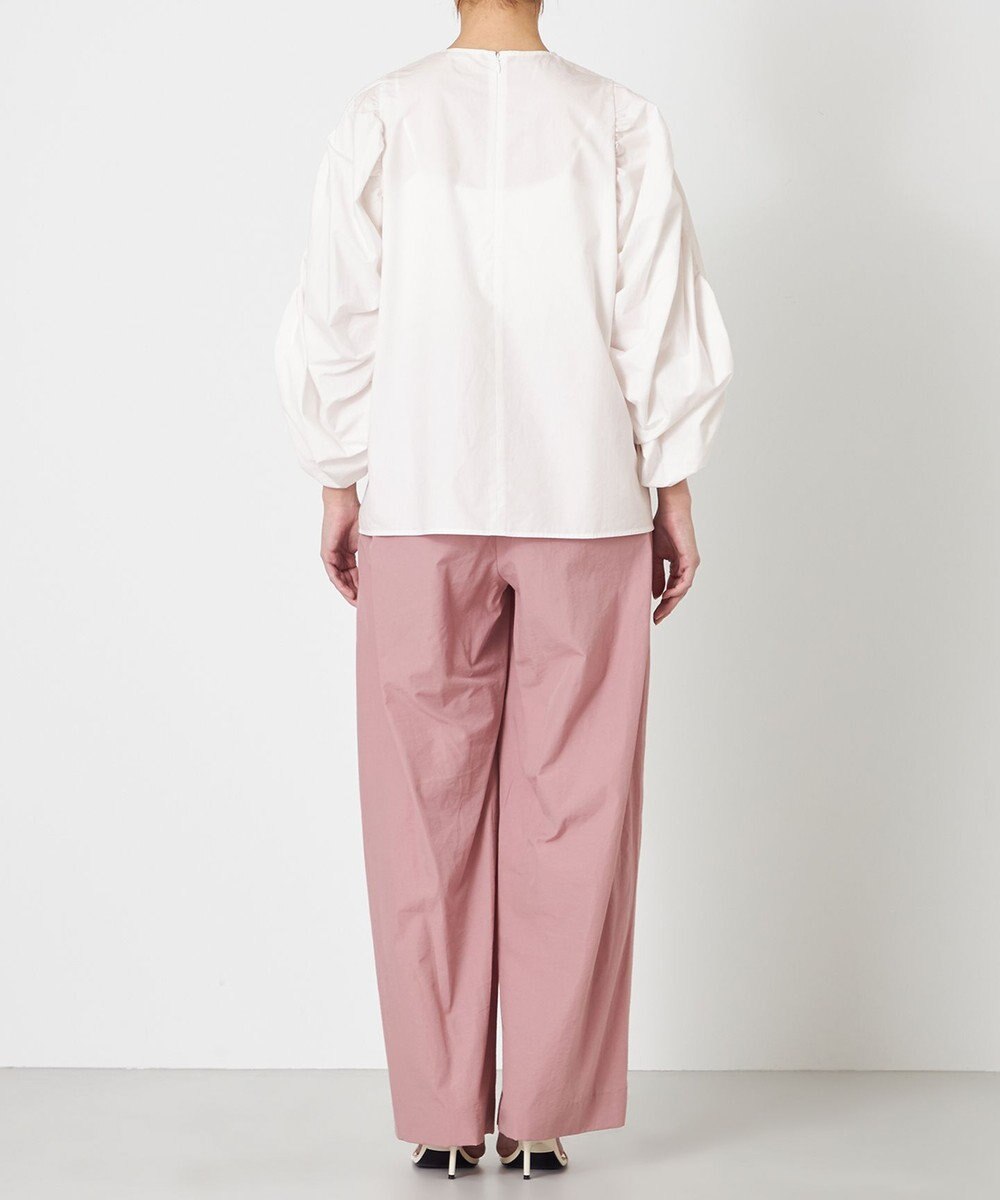 NAVE 【Nave・洗える】タイプライタークロス ギャザーブラウス 