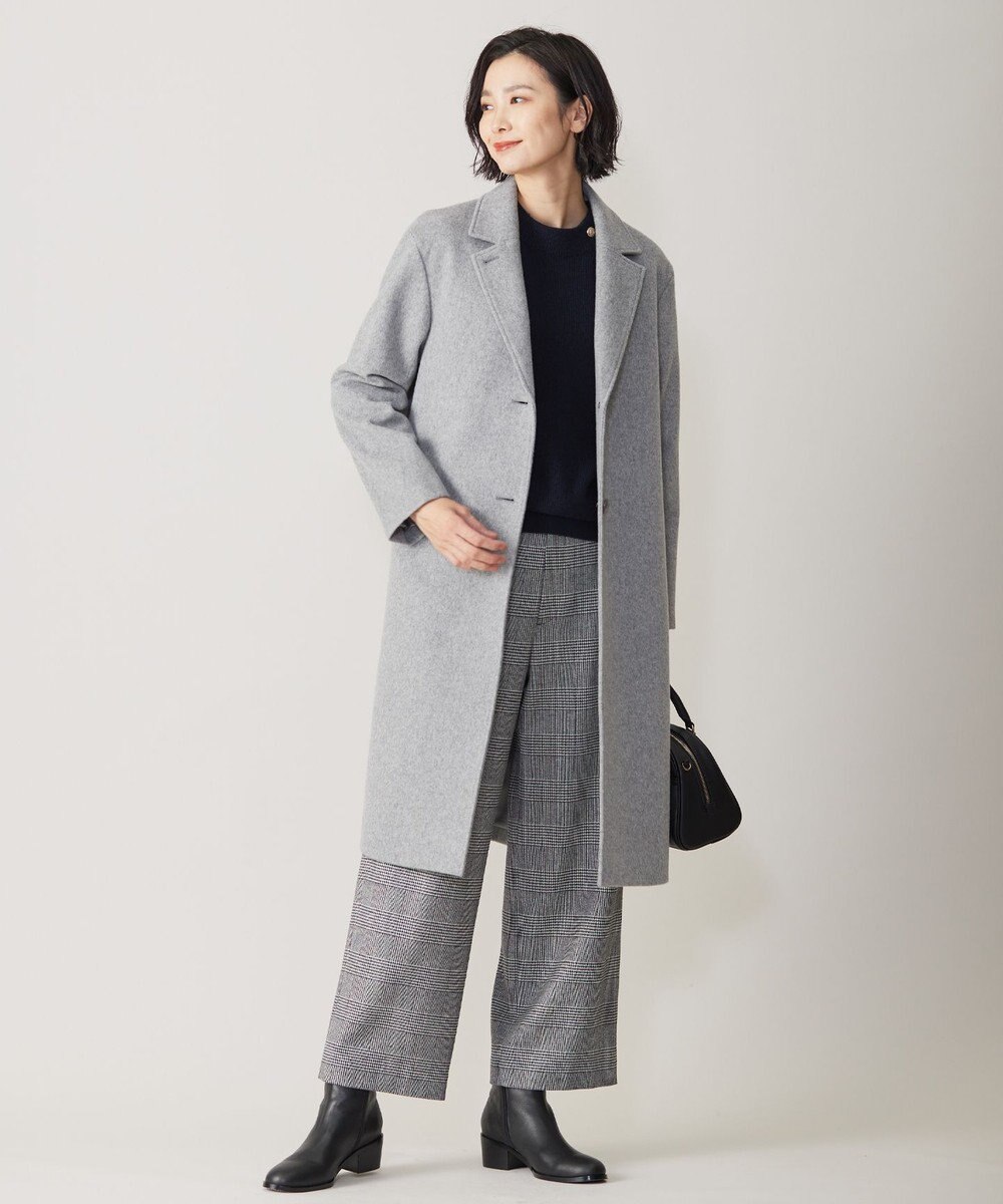 J.PRESS LADIES クラシカル グレンチェック セミワイド パンツ 