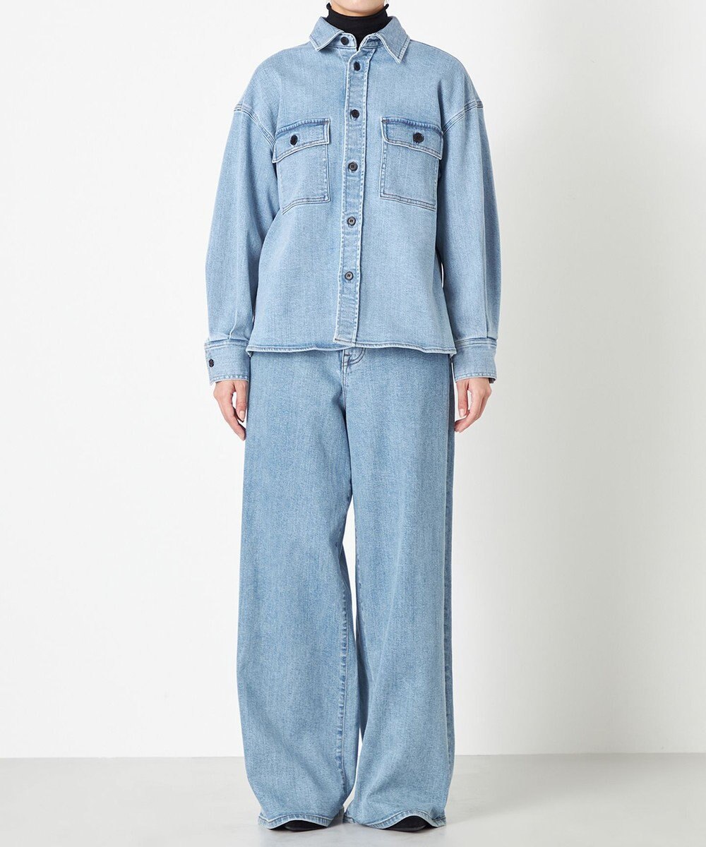 NAVE 【ReNAVE　洗える】ストレッチデニム シャツ 