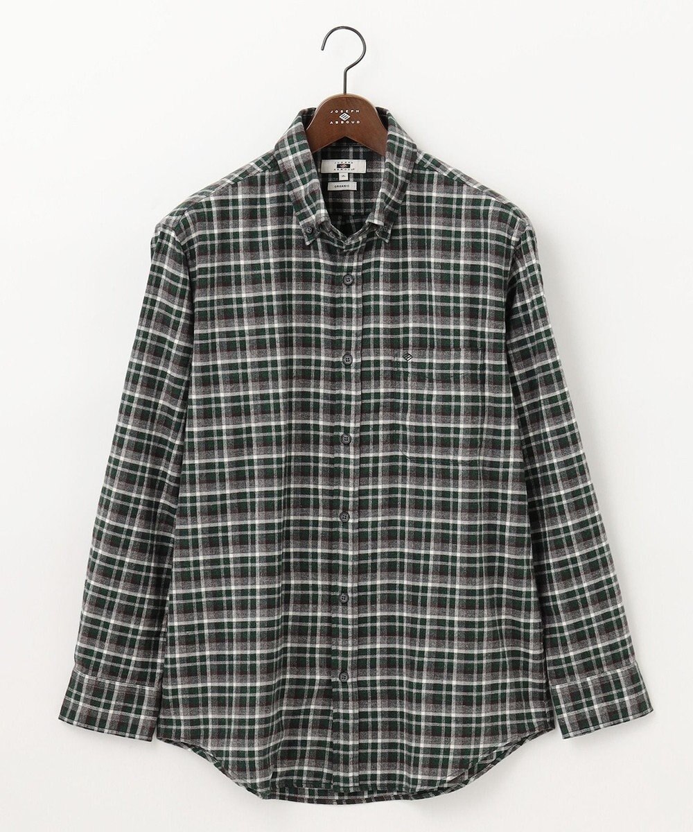 JOSEPH ABBOUD 【キングサイズ・オーガニックコットン】スモールチェック フランネルシャツ 
