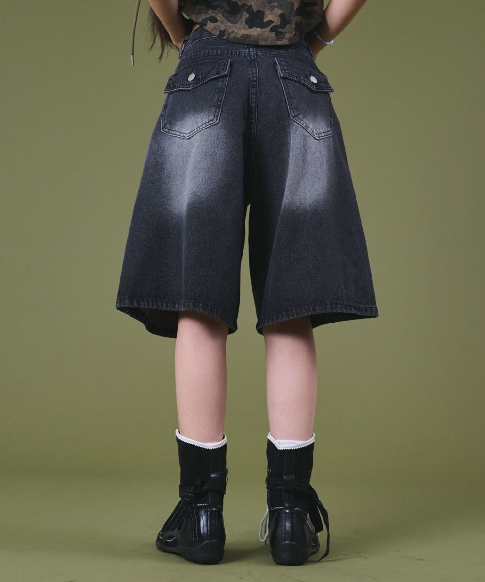 WEGO バックフラップポケットデニムハーフパンツ 