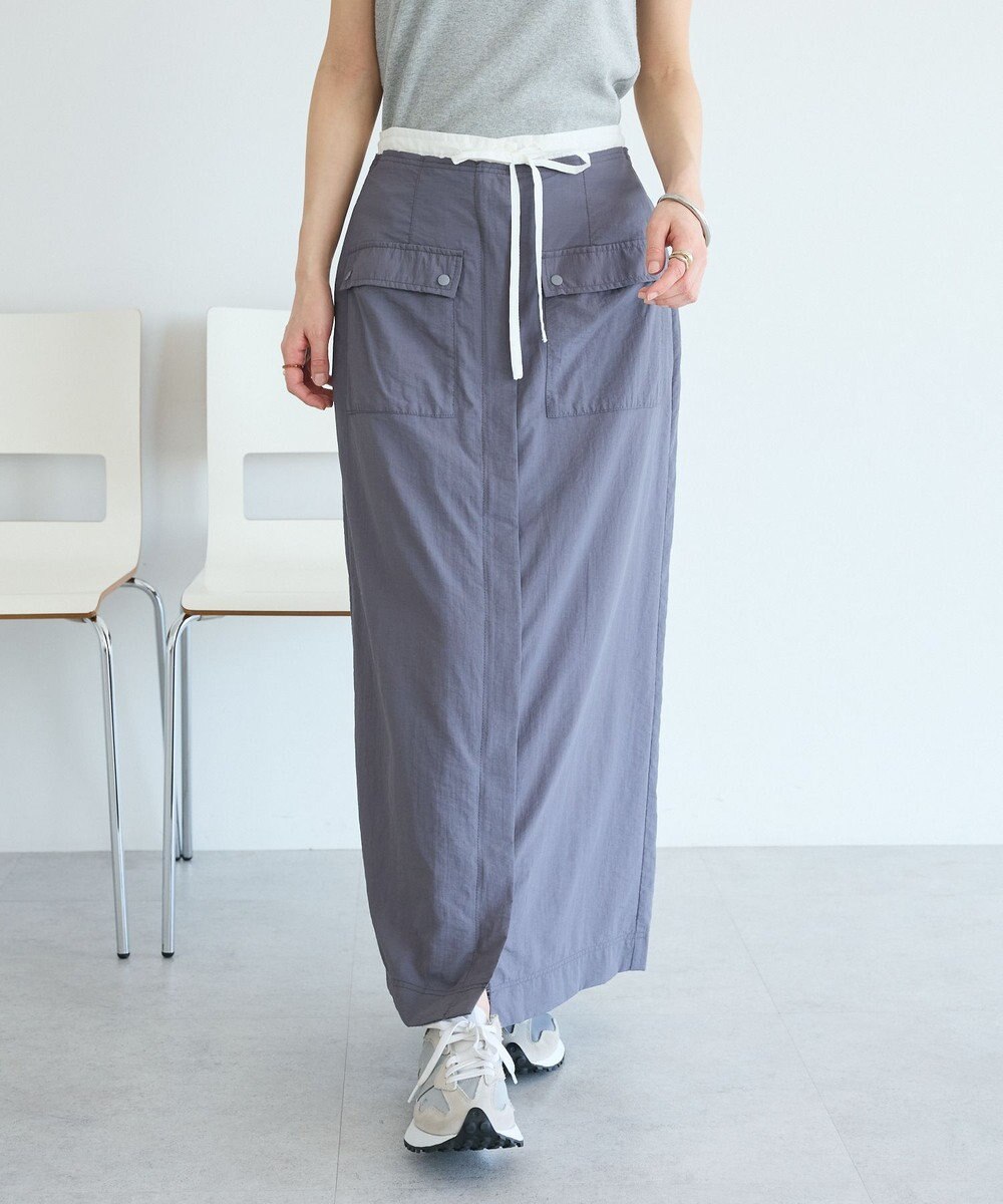 CRAFT STANDARD BOUTIQUE ナイロンダブルウエストIラインスカート 