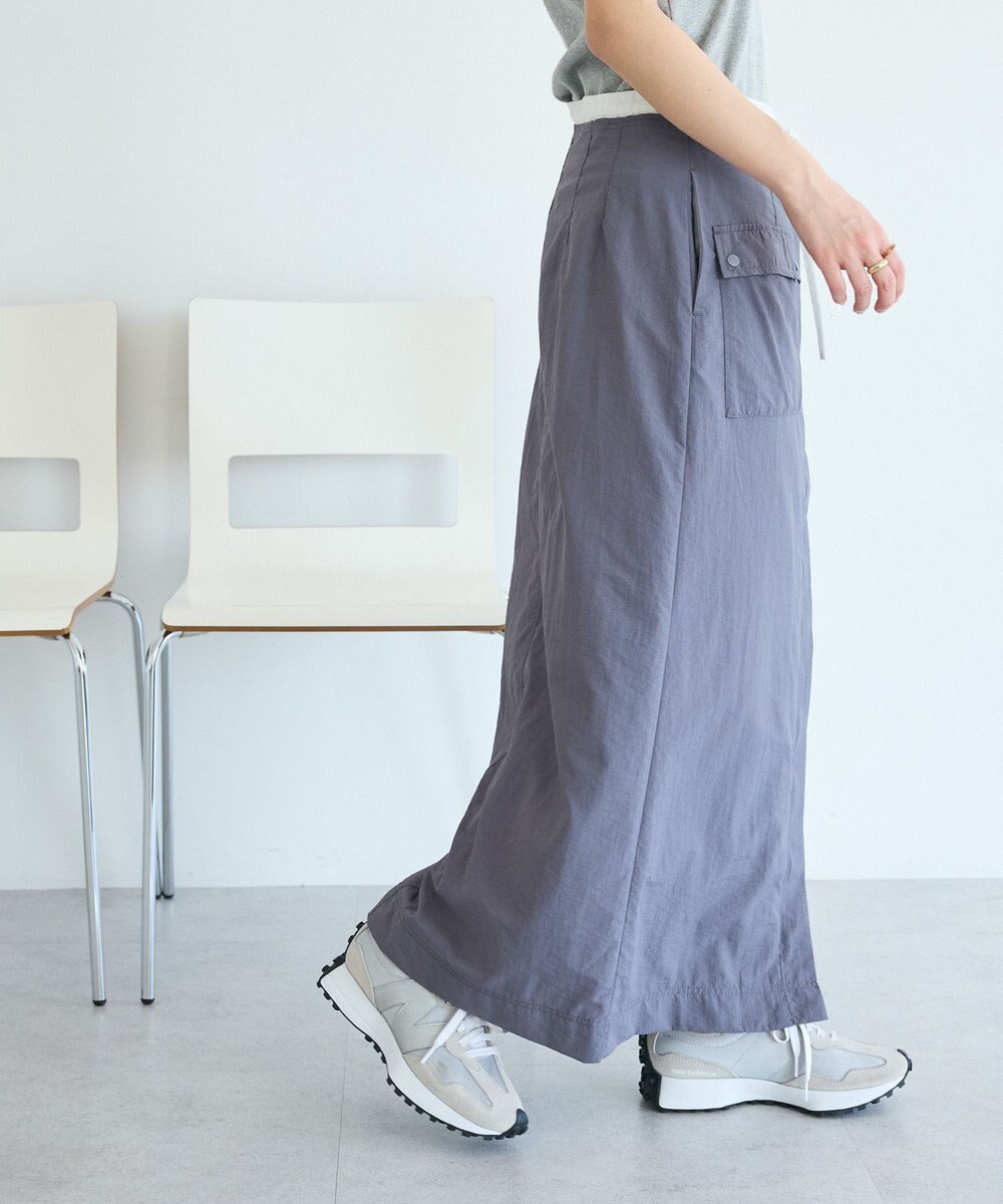 CRAFT STANDARD BOUTIQUE ナイロンダブルウエストIラインスカート 