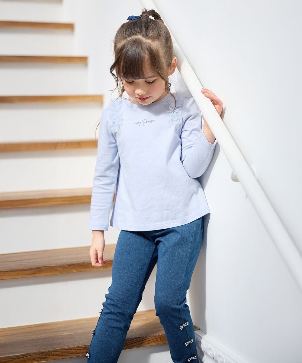 ANY KIDS チュールフリル 長袖Tシャツ 