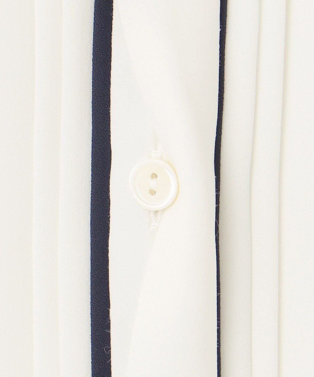 23区 【吸水速乾/UVケア/洗える】ストレッチクリアサテン バイカラー ブラウス 