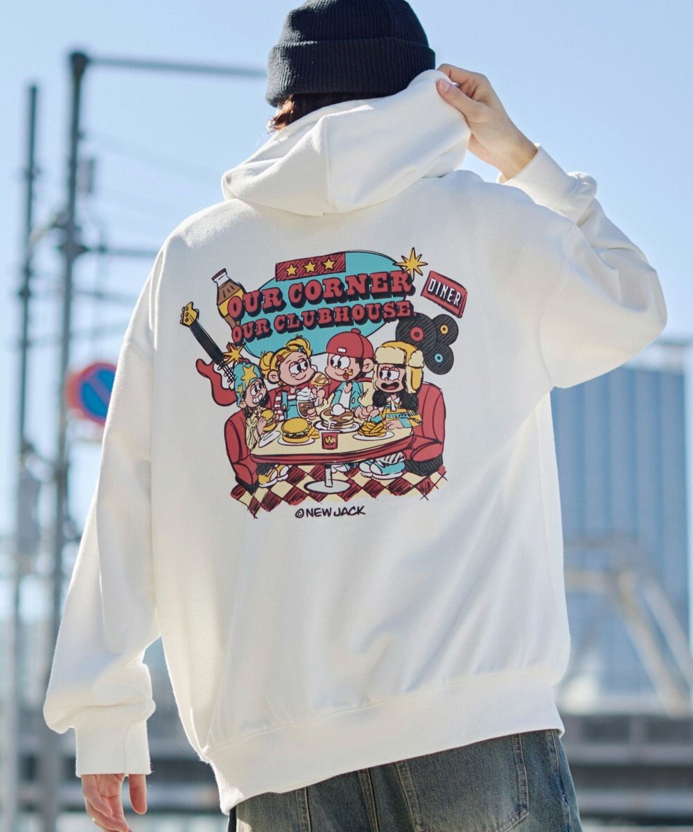 WEGO 【ユニセックス着用ITEM】別注NEWJACKグラフィックプルパーカー 