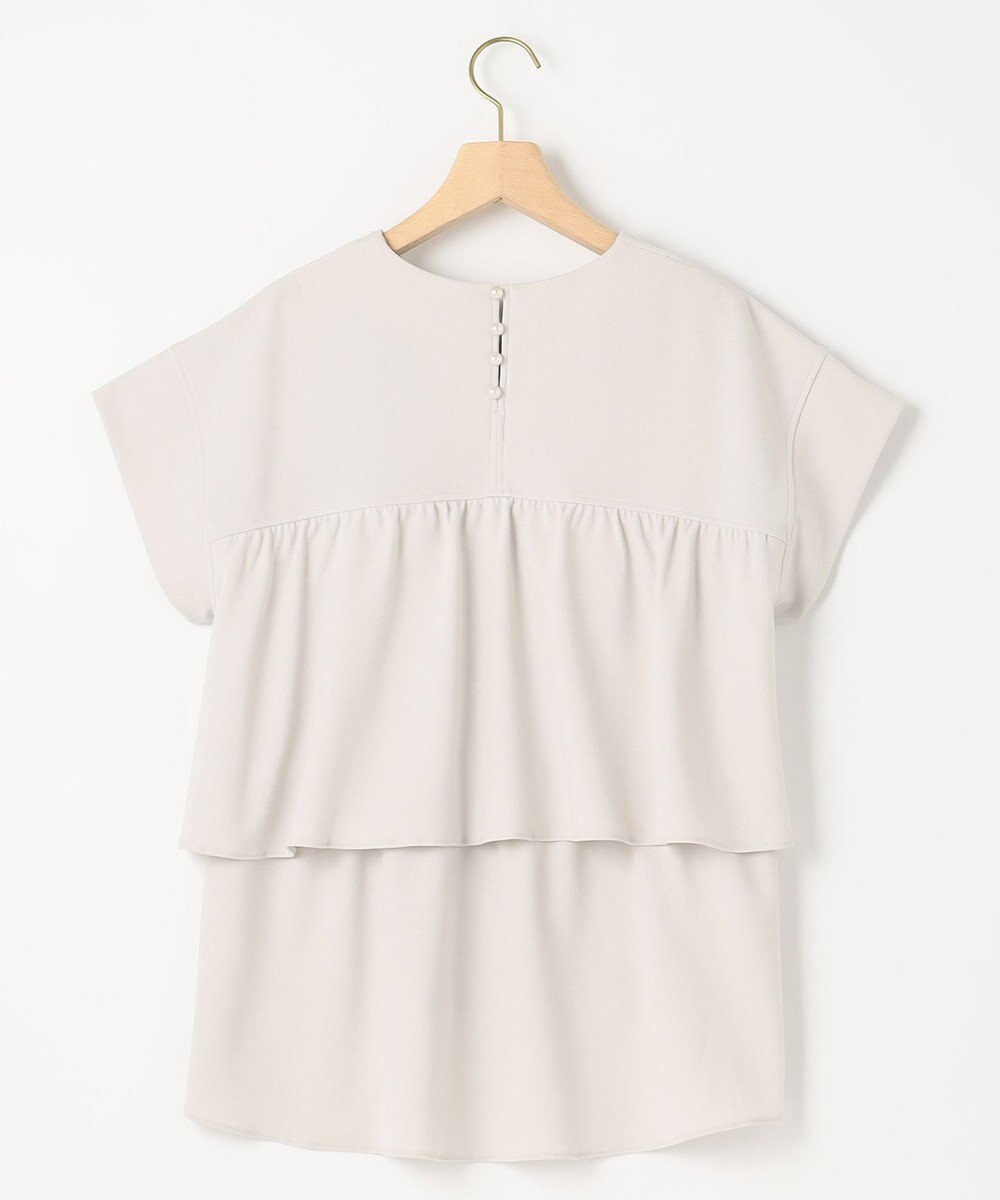 組曲 S 【吸湿・冷感・UVケア】ジョーゼットジャージーバックフリル Tブラウス 