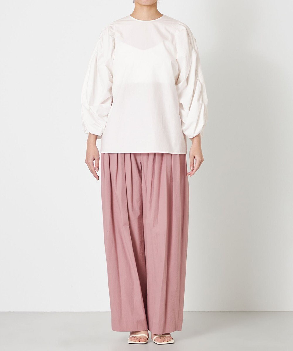 NAVE 【Nave・洗える】タイプライタークロス ギャザーブラウス 