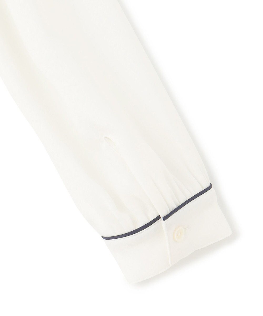 23区 【吸水速乾/UVケア/洗える】ストレッチクリアサテン バイカラー ブラウス 