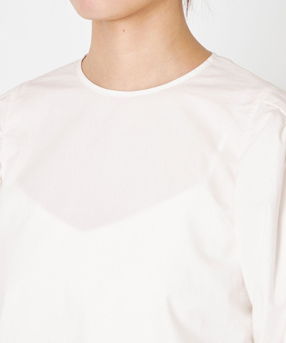 NAVE 【Nave・洗える】タイプライタークロス ギャザーブラウス 