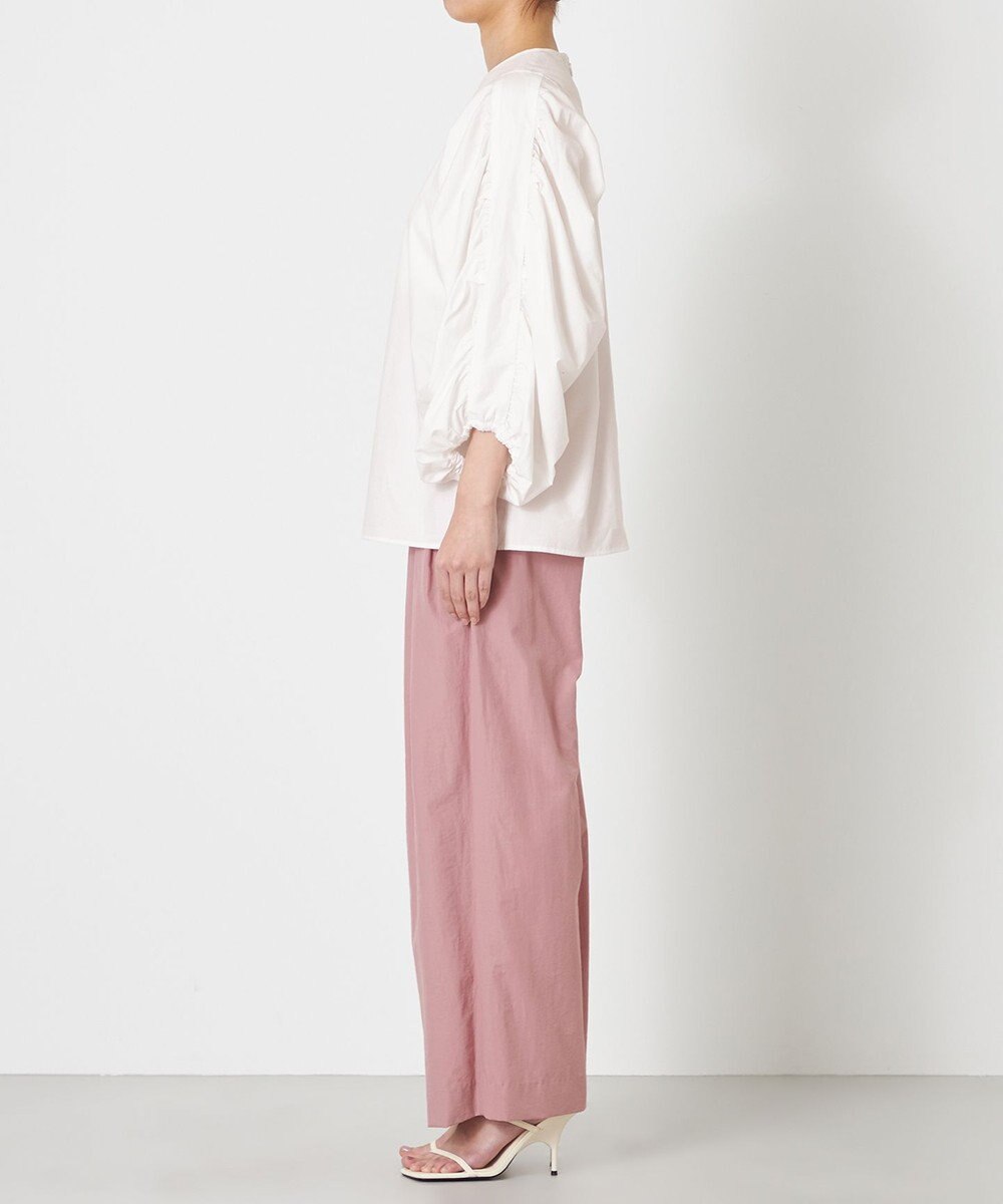 NAVE 【Nave・洗える】タイプライタークロス ギャザーブラウス 