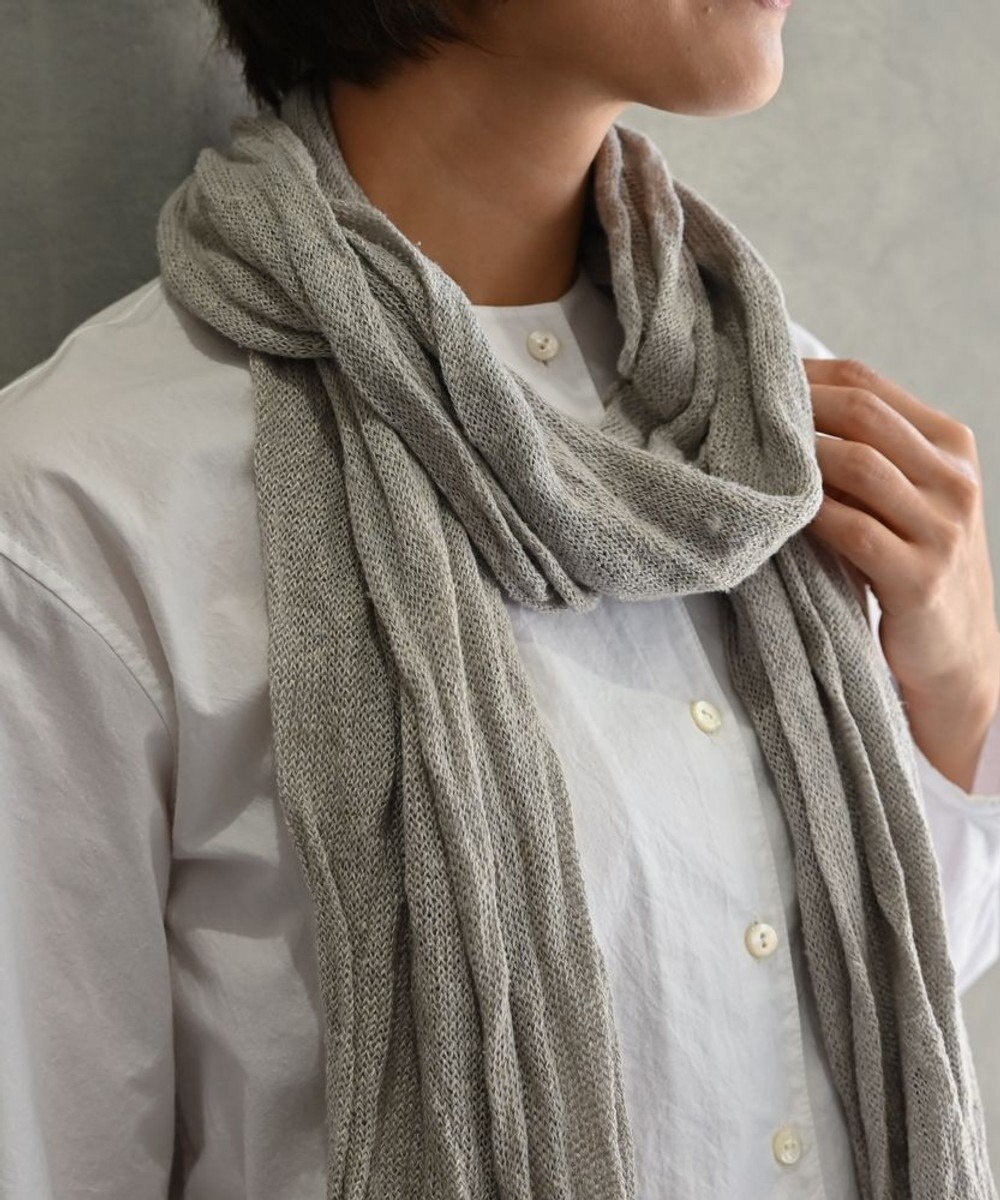 AND WOOL 〈上質な素材と手仕事から生まれた優しいニット〉シルクリネンのストール 
