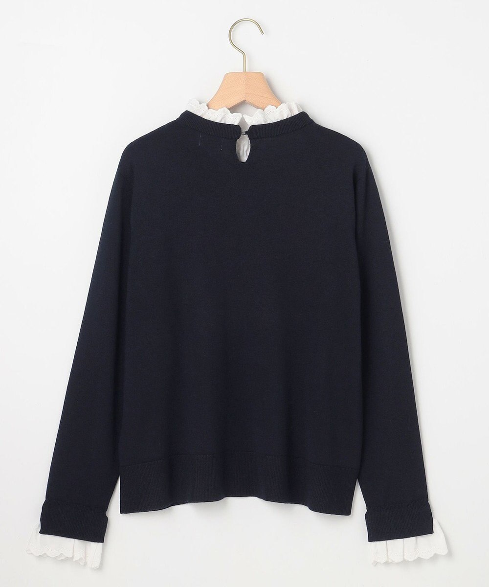 組曲 【WEB限定】レースフリルスタンド ニット 