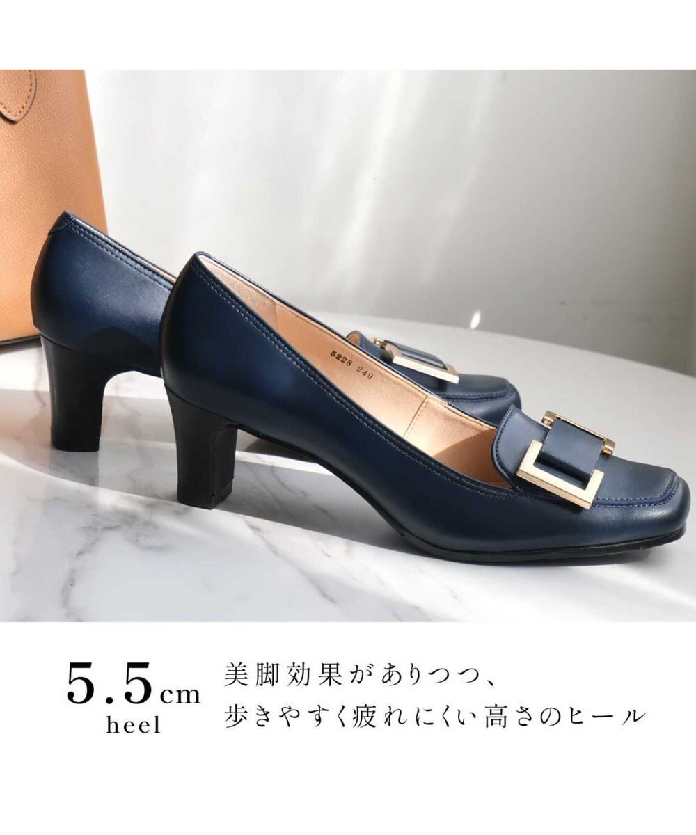 Pointer 日本製 本革バックルパンプス 