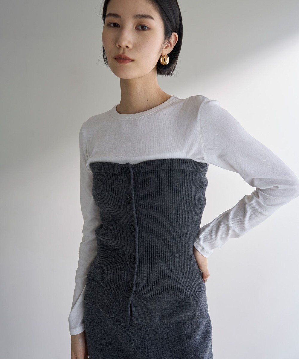 UNFILO コットンカシミヤ クルーネックカットソー 