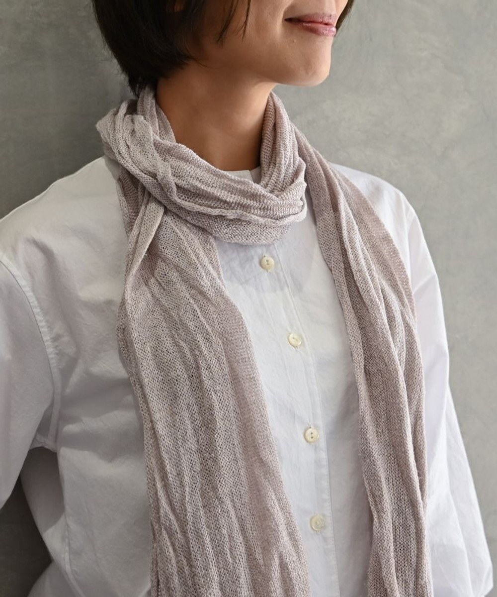 AND WOOL 〈上質な素材と手仕事から生まれた優しいニット〉シルクリネンのストール 
