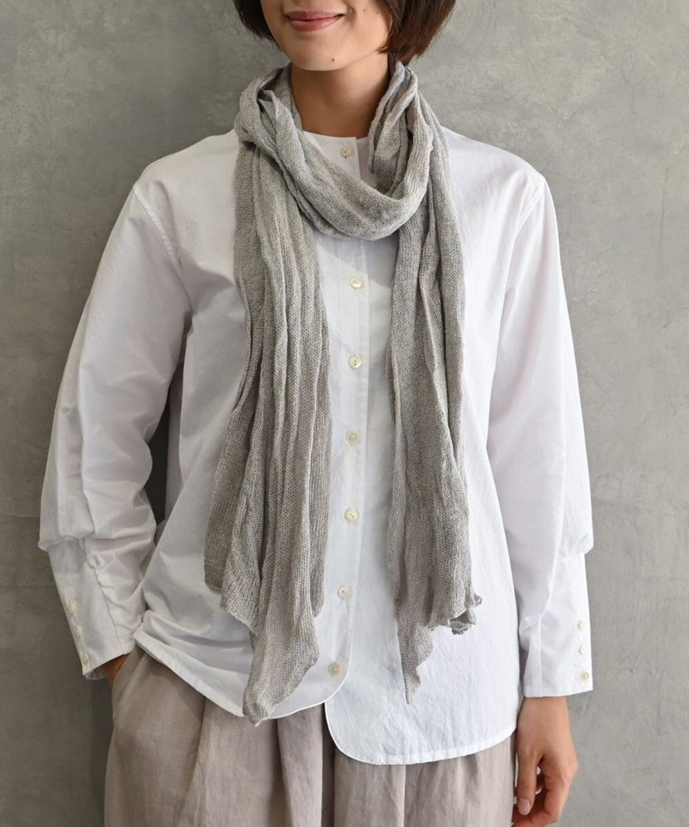AND WOOL 〈上質な素材と手仕事から生まれた優しいニット〉シルクリネンのストール 