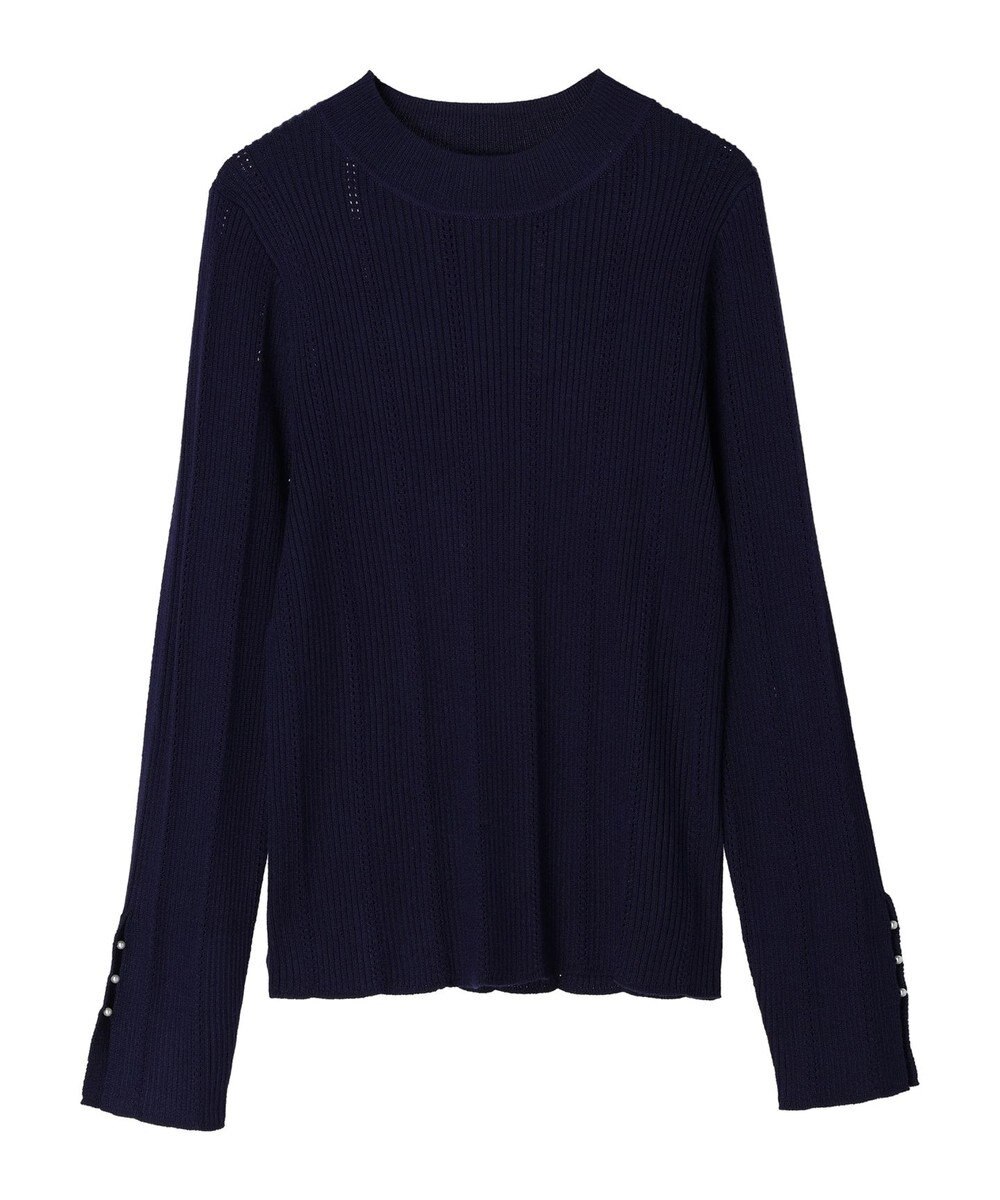 earth music&ecology 袖パールハイネックリブプルオーバー 