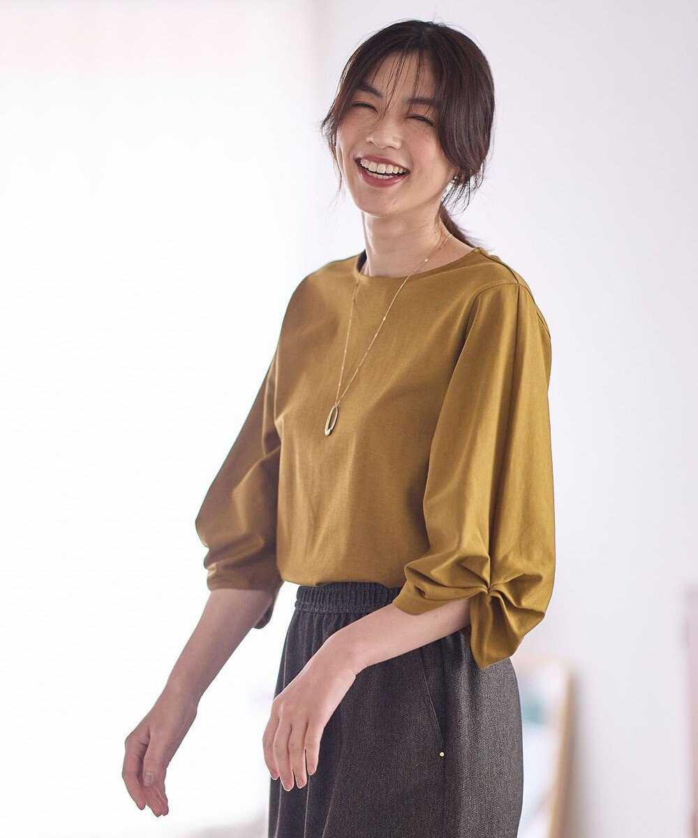 ANY L 【洗濯機可】シルケットスムースタックスリーブプルオーバー 