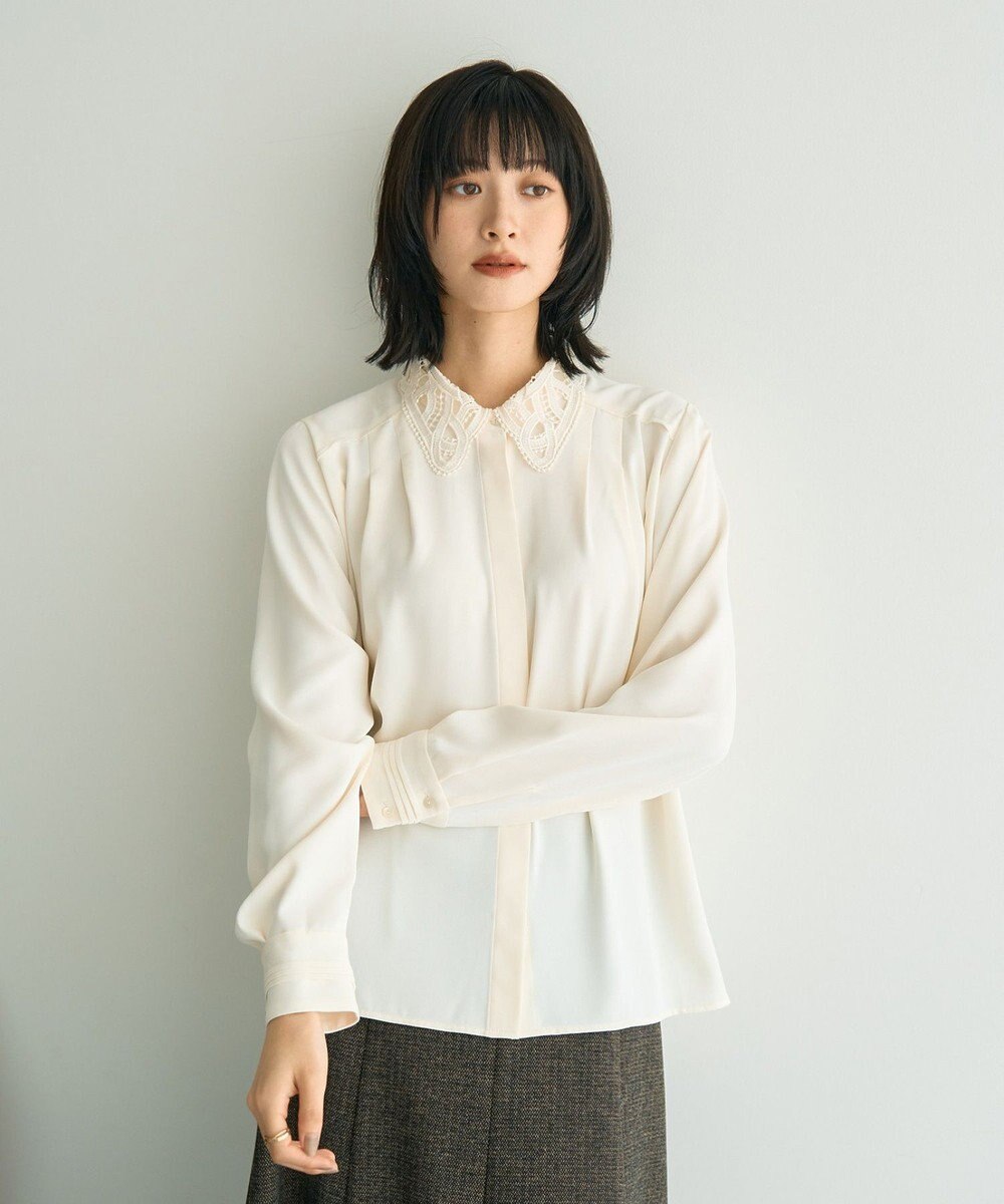 YECCA VECCA 2wayレース襟ブラウス 