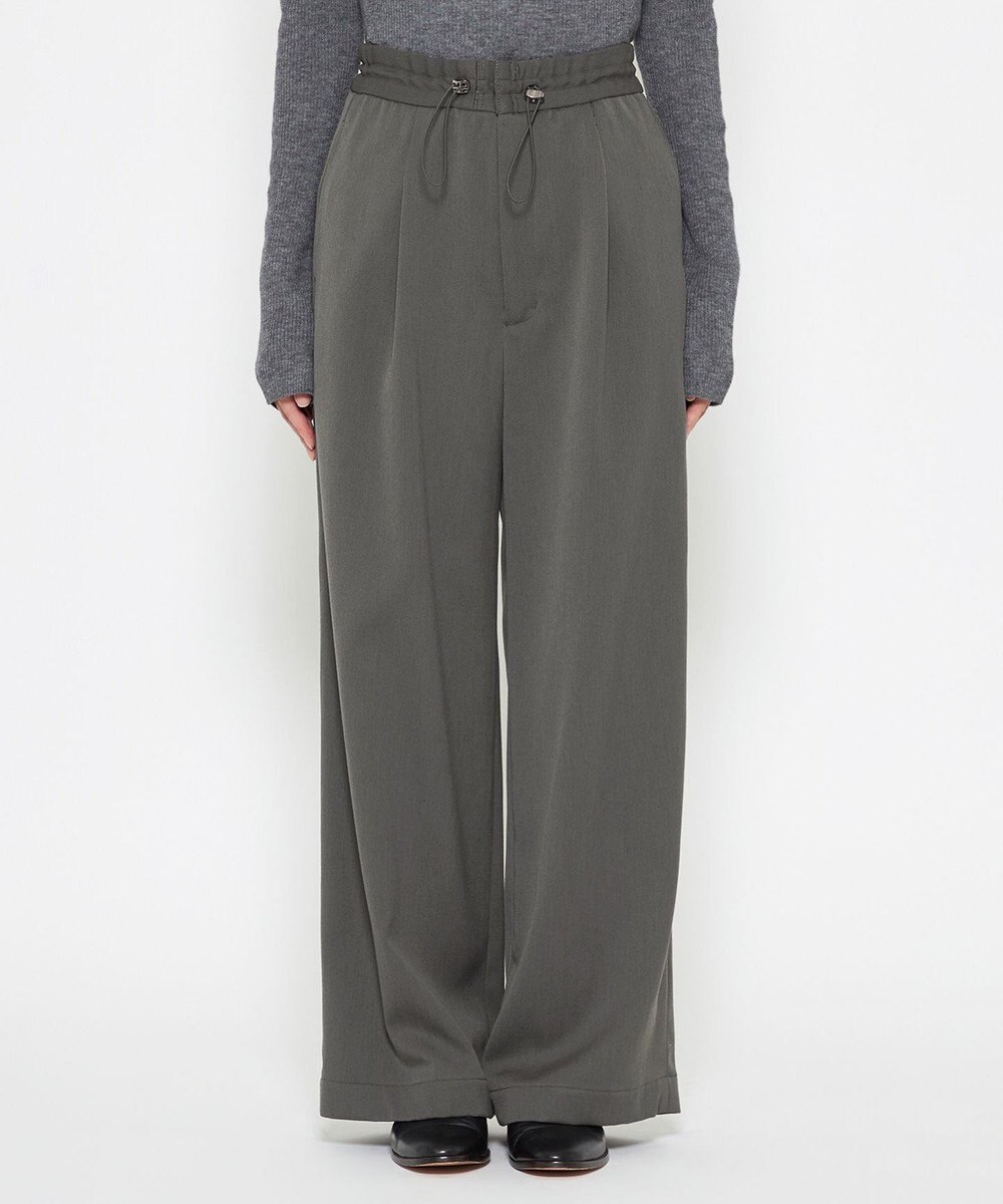 uncrave 【洗える】ギャバジン ドロストパンツ（uncrave WHITE） 