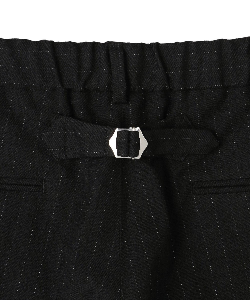 J.PRESS MEN 【J.PRESS ORIGINALS】Wool Silk Angola Chalk Stripes Spindle 1Tuck Piped Stem Slacks / Japan Made 