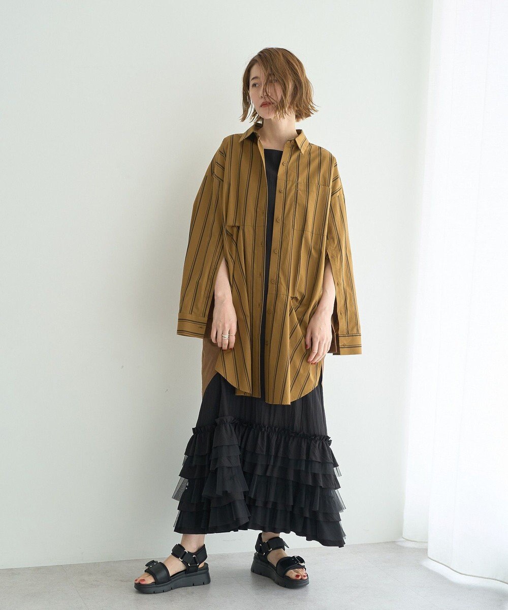 YECCA VECCA 2way袖デザインロングシャツ 