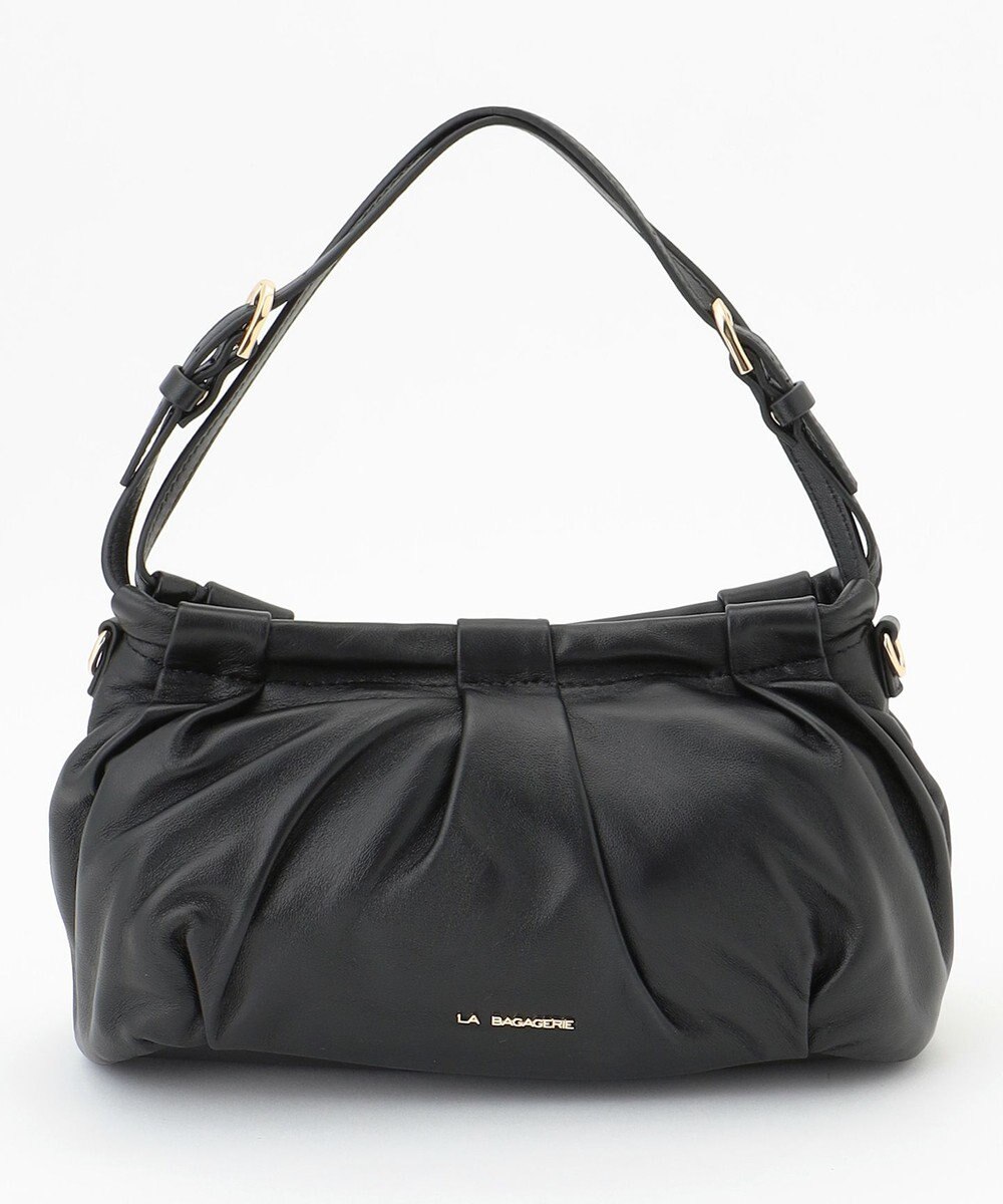 LA BAGAGERIE シープレザー　ギャザーミニバッグ 