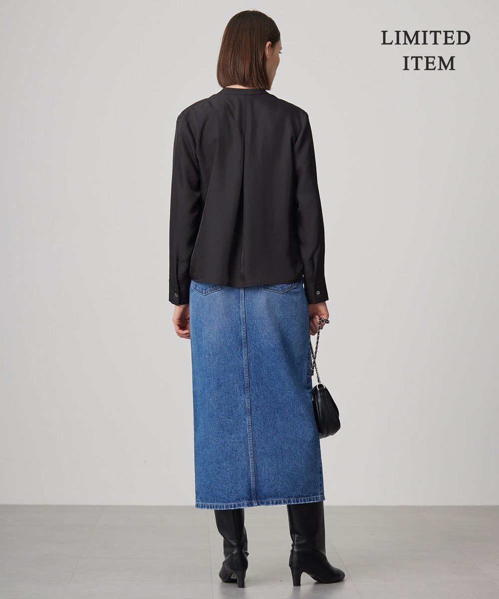 ICB 【WEB限定・洗える】シルキーツイル  クロップドシャツ 