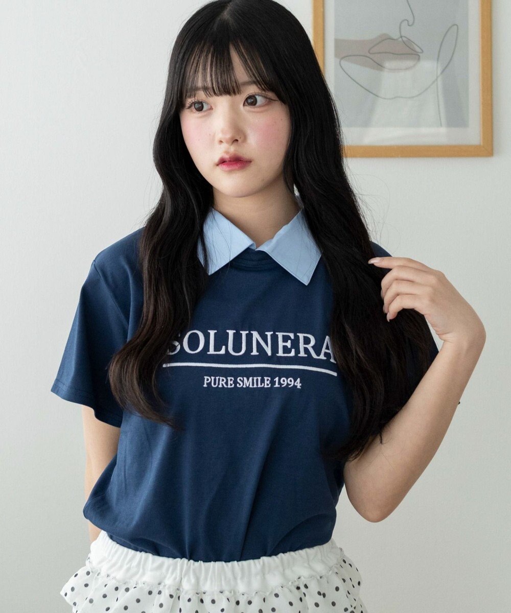 WEGO シャツドッキング刺繍T 
