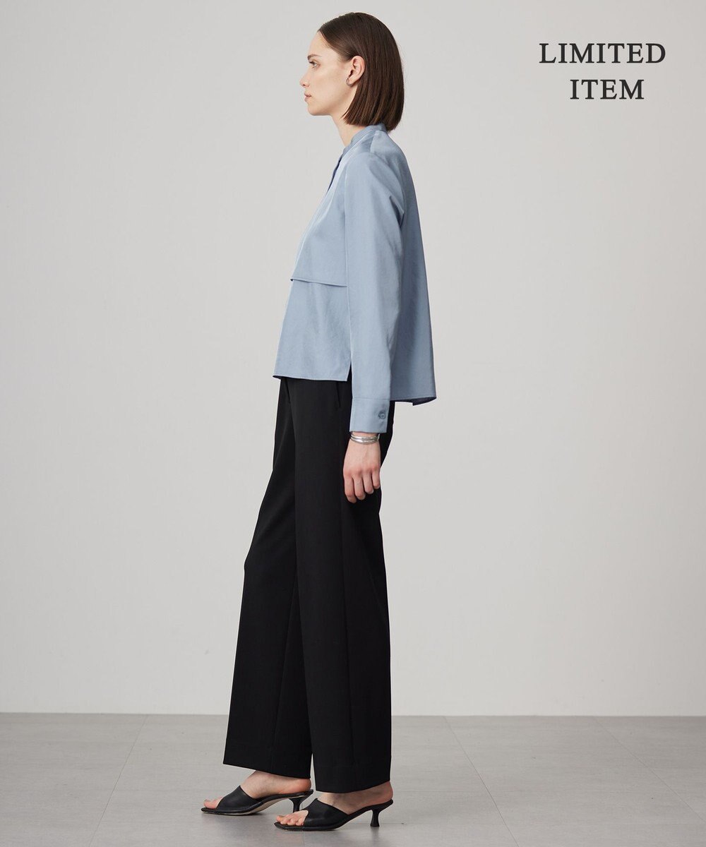 ICB 【WEB限定・洗える】シルキーツイル  クロップドシャツ 