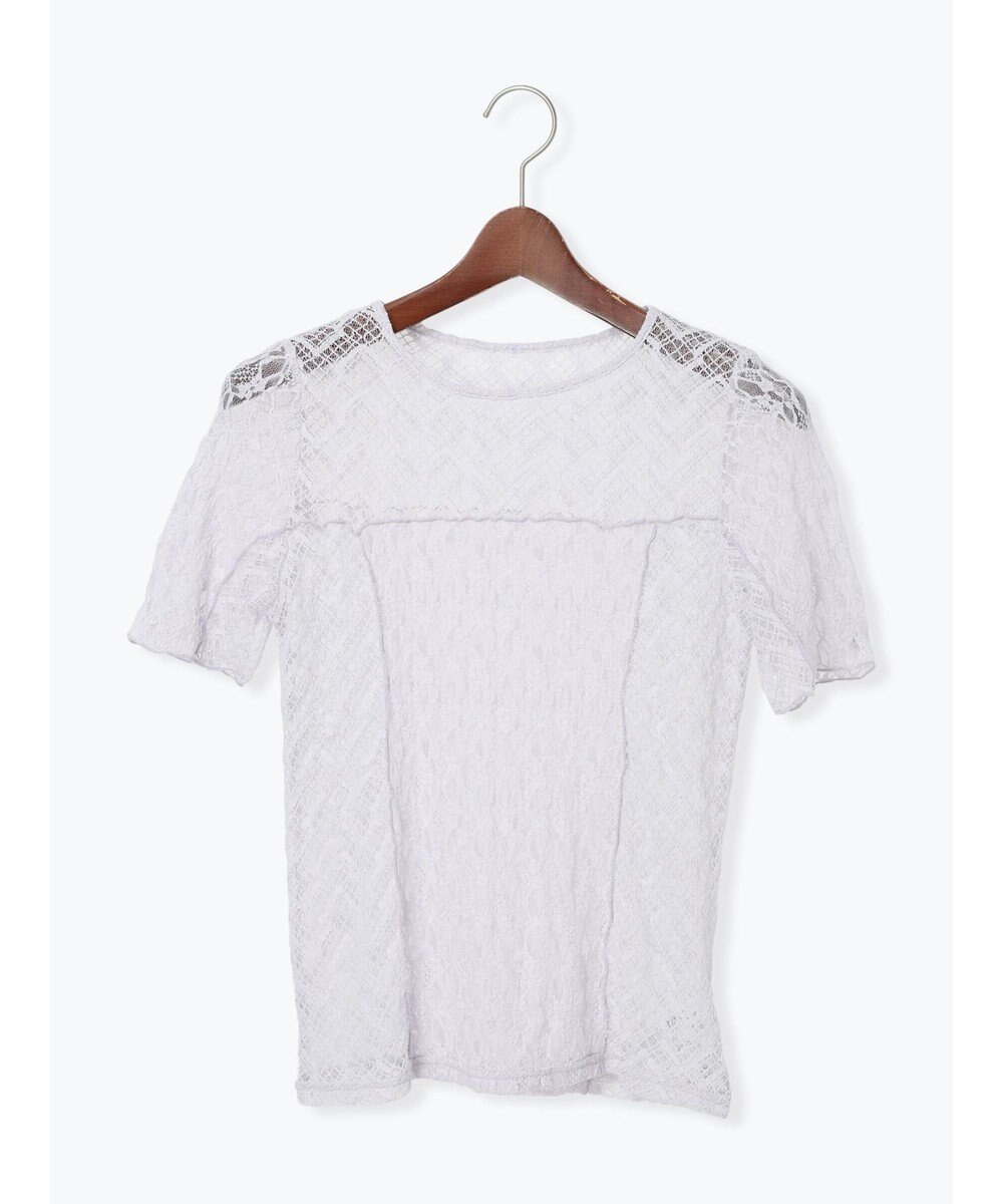 Te chichi パッチワークレース5分袖トップス 