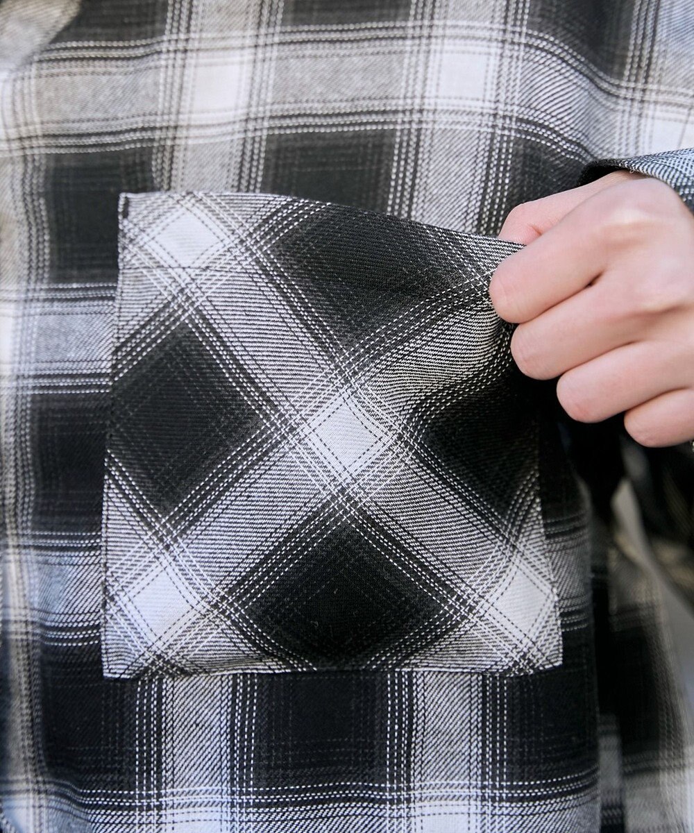 WEGO 裏毛フードチェックシャツ 