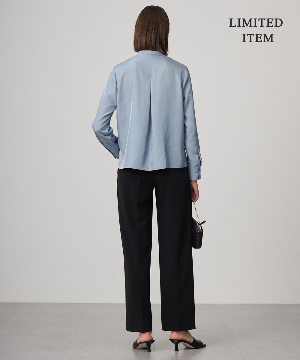 ICB L 【WEB限定・洗える】シルキーツイル  クロップドシャツ 