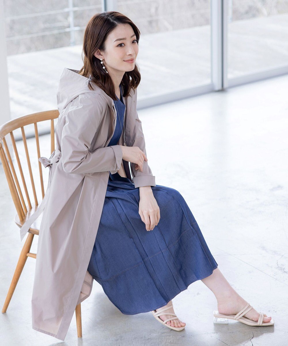 Tiaclasse L デニムフレアワンピース 