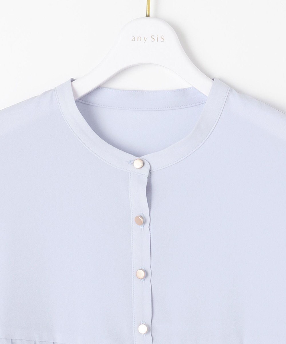 ANY SIS L 【洗える】ジョーゼットプリーツコンビ ブラウス 