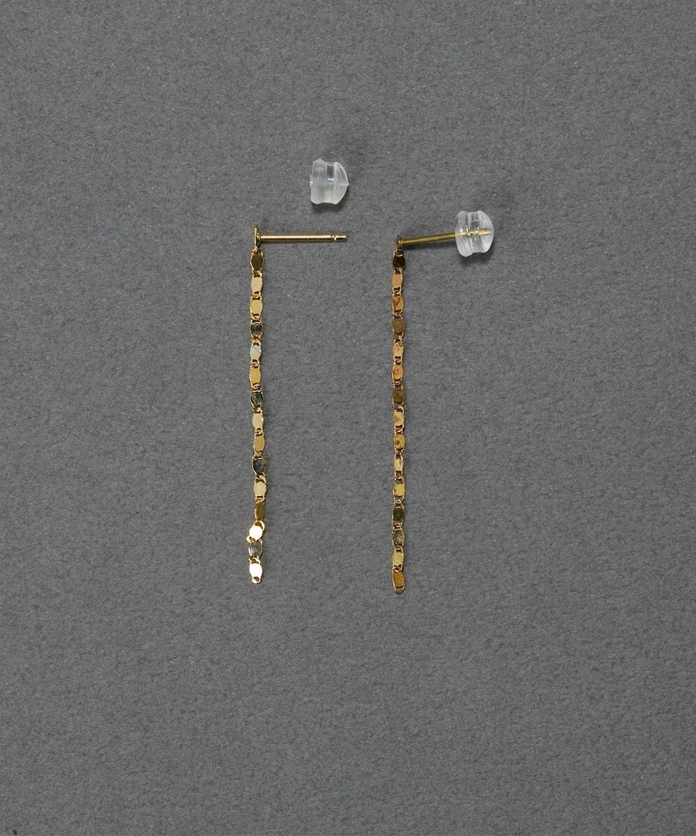 Phoebe 〈金属アレルギー対応〉グリッターエクレアロングピアス　ゴールド/ニッケルフリー 