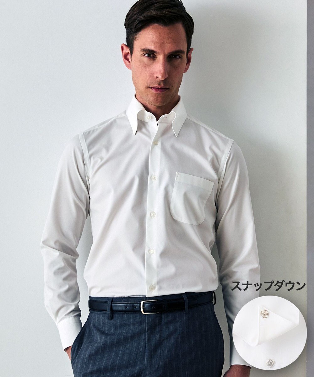 GOTAIRIKU 【形態安定】PREMIUMPLEATS_スナップダウン 通年ドレスシャツ(25年モデル) 