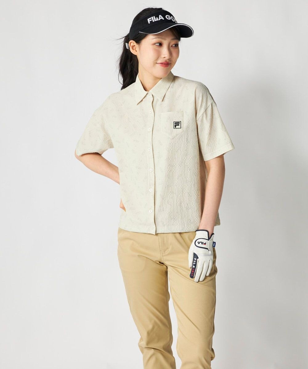 FILA GOLF／marie claire 【FILA GOLF】 ブランドロゴプリント半袖シャツ 